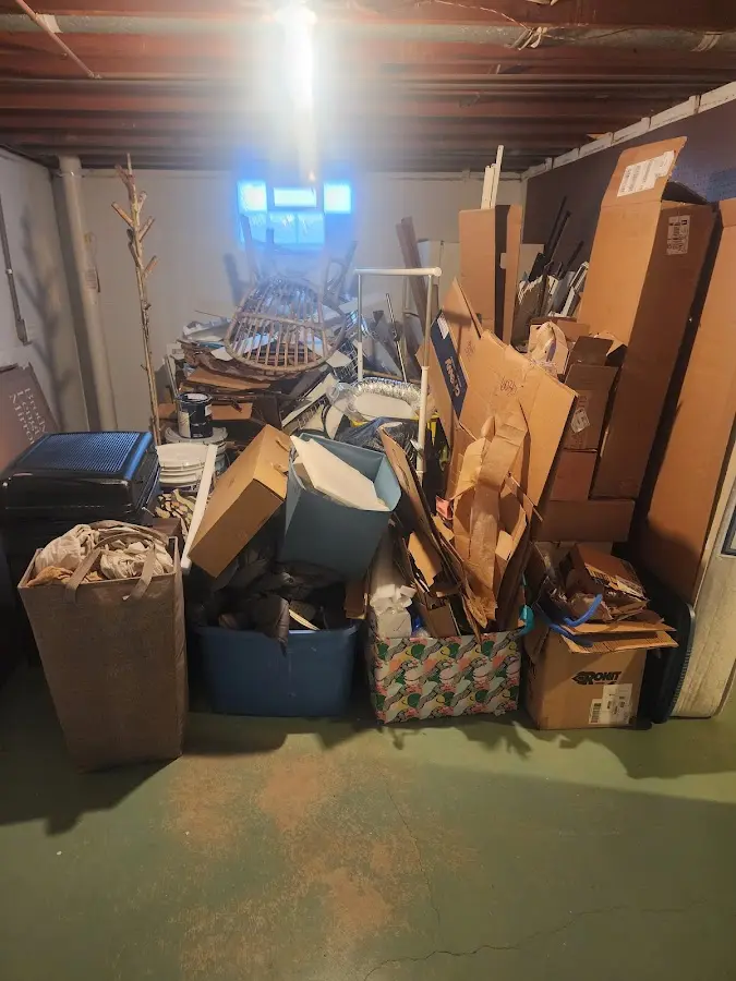 Roll-off dumpster container at job site for 4 Yard Dumpster Rental in Chesapeake